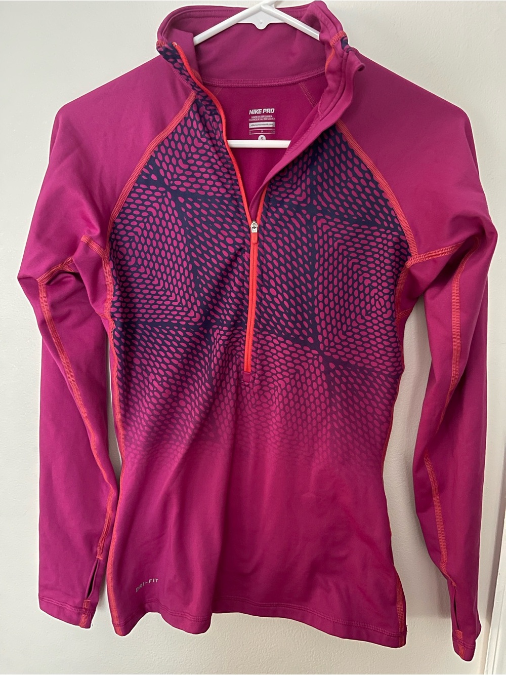Nike Women's Magenta & Navy Half-Zip Training Top